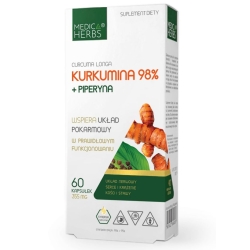 Medica Herbs Kurkumina 98% + 95% Piperyna 355mg 60kapsułek cena 29,95zł