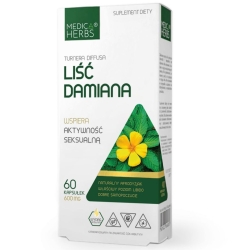 Medica Herbs Liść Damiana (Turnera diffusa) 600mg 60kapsułek cena 27,95zł