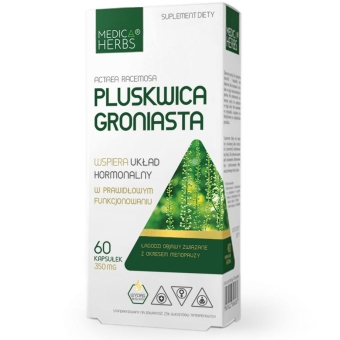 Medica Herbs Pluskwica Groniasta (Actaea racemosa) 350mg 60kapsułek cena 23,95zł