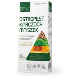 Medica Herbs Ostropest Karczoch Mniszek 60kapsułek cena 22,95zł