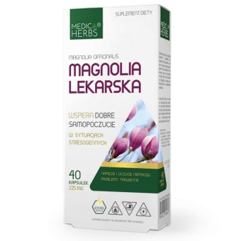 Medica Herbs Magnolia lekarska (Magnolia officinalis) 225mg 40kapsułek cena 24,95zł