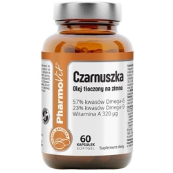 Pharmovit Clean Label Czarnuszka (olej tłoczony na zimno) 60kapsułek cena 43,20zł