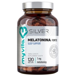 Myvita Silver Pure Melatonina forte 1mg 120kapsułek cena 46,00zł