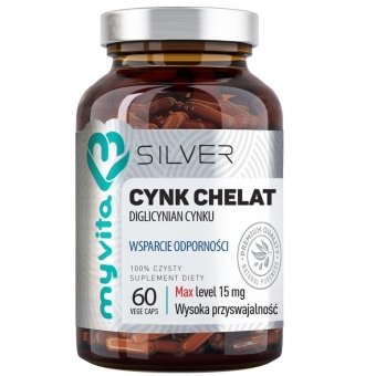 Myvita Silver Pure Cynk Chelat 15mg 60kapsułek cena 33,00zł