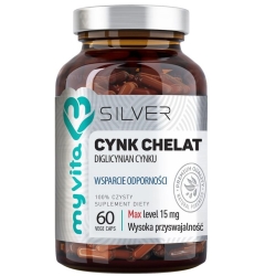 Myvita Silver Pure Cynk Chelat 15mg 60kapsułek cena 33,00zł