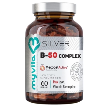 Myvita Silver Pure Witamina B50 Complex 60kapsułek cena 44,00zł