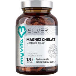 MyVita Silver Pure Magnez Chelat+witamina B6 P-5-P 120kapsułek cena 49,90zł