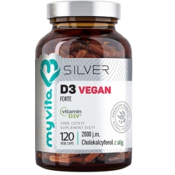 MyVita Silver Pure Witamina D3 VEGAN 2000IU 120kapsułek cena 52,00zł