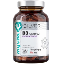 MyVita Silver Pure Niacyna (witamina B3) kwas nikotynowy 16mg 120kapsułek cena 49,00zł