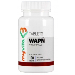 Myvita Wapń (Cytrynian) + witamina D3 100tabletek cena 19,95zł