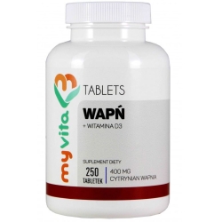 Myvita Wapń (Cytrynian) + witamina D3 250tabletek cena 35,95zł