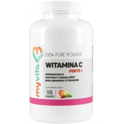 MyVita Witamina C Forte PLUS (bioflawonoidy cytrusowe, dzika róża) proszek 500g cena 47,95zł