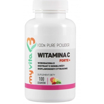 MyVita Witamina C Forte PLUS (bioflawonoidy cytrusowe, dzika róża) proszek 100g cena 14,95zł