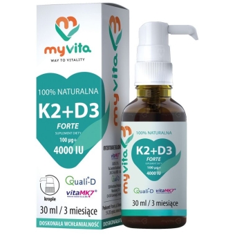 Myvita Witamina K2 100uq + D3 (4000IU) MAX krople 30ml cena 64,99zł