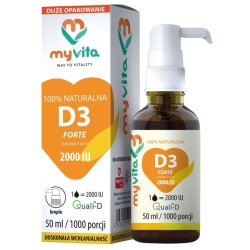 MyVita Witamina D3 Forte 2000 IU Family dla dzieci i dorosłych w kroplach 50m cena 32,90zł