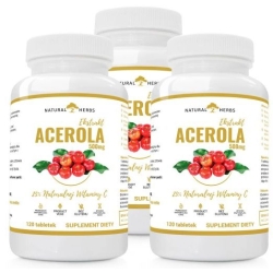3 x Natural Herbs Acerola Forte 500mg 120tabletek Alto Pharma cena 64,80zł