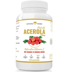 Natural Herbs Acerola 250mg Naturalna Witamina C do ssania 120pastylek Alto Pharma cena 20,99zł