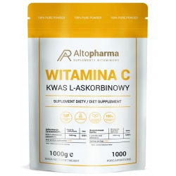 Witamina C kwas L-askorbinowy premium quality 1000mg 100% pure powder 1kg Alto Pharma cena 40,00zł