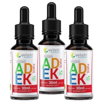 3 x Wish Pharmaceutical Naturalna witamina ADEK Forte w oleju z olwiek krople 30ml cena 141,00zł