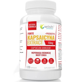 Wish Pharmaceutical Kapsaicyna 10mg +  prebiotyk 120kapsułek cena 48,99zł