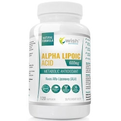 Wish Pharmaceutical Kwas Alfa Liponowy ALA 600mg Vege 120kapsułek cena 79,90zł