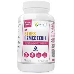Na stres i zmęczenie Ashwagandha + Magnez + Witamina B6 120tabletek Wish Pharmaceutical PROMOCJA cena 25,97zł