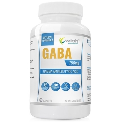 GABA 750mg kwas gamma-aminomasłowy 60kapsułek Vcaps Wish Pharmaceutical cena 25,90zł