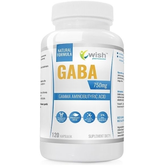 GABA 750mg kwas gamma-aminomasłowy 120kapsułek Vcaps Wish Pharmaceutical cena 40,90zł