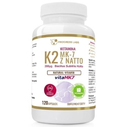 Witamina K2 MK7 Natto Forte 200mcg 120kapsułek Progress Labs cena 43,90zł
