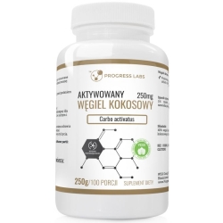 Węgiel Kokosowy Aktywowany 250g Progress Labs cena 25,90zł