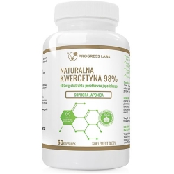 Kwercetyna naturalna 400mg 98% perełkowiec japoński 60kapsułek Progress Labs cena 45,90zł