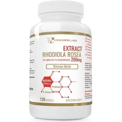 Rhodiola Różeniec Górski 200mg ekstrakt 3% Rosawin i 1% Salidrozydów 120kapsułek Progress Labs cena 44,90zł