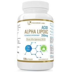 Kwas Alfa Liponowy ALA 200mg Vege 120kapsułek Progress Labs cena 35,90zł
