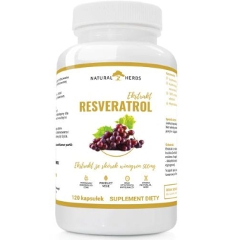 Natural Herbs Resveratrol Extract 500mg ekstrakt ze skórek winigron 120kapsułek Alto Pharma cena 31,99zł
