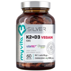 MyVita Silver Pure Witamina K2 100uq+D3 2000IU VEGAN 60kapsułek Vege cena 54,00zł