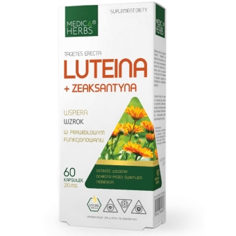 Medica Herbs Luteina 42 mg + Zeaksantyna 10,5mg 60kapsułek cena 25,95zł
