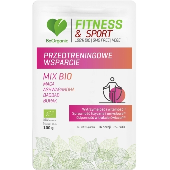 BeOrganic SuperFood Fitness & Sport Przedtreningowe wsparcie MIX BIO 100g cena 26,00zł