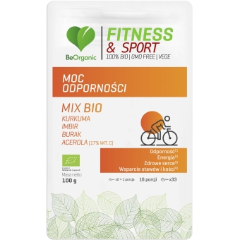 BeOrganic SuperFood Fitness & Sport Moc odporności MIX BIO proszek 100g cena 26,00zł