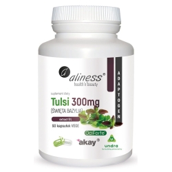 Aliness Tulsi (święta bazylia) extract 5% 300mg 90kapsułek Vege cena 49,90zł