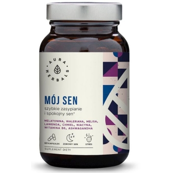 Aura Herbals Mój Sen (Szybkie zasypianie i spokojny sen) 60kapsułek cena 35,89zł