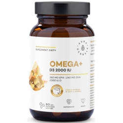 Aura Herbals Omega+ Witamina D3 2000 IU 60kapsułek cena 26,90zł