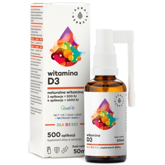Aura Herbals Witamina D3 dla dzieci MCT aerozol 50ml cena 17,50zł