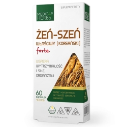 Medica Herbs Żeń-szeń Właściwy (Koreański) Forte 400mg 60kapsułek cena 22,95zł