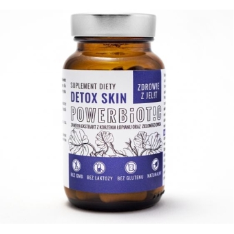 Powerbiotic Detox Skin (korzeń łopianiu, wyciąg z zielonego owsa) 60kapsułek Ecobiotics cena 105,00zł