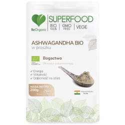 BeOrganic SuperFood Ashwgandha BIO w proszku 200g cena 24,99zł