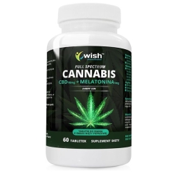 CBD 10mg + Melatonina 1mg Full SPectrum Dobry sen 60tabletek do ssania Wish Pharmaceutical cena 39,90zł