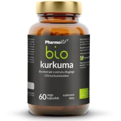 Kurkuma bio - ekstrakt bio z ostryżu długiego 15% kurkuminoidów 60kapsułek Vcaps Pharmovit cena 38,90zł