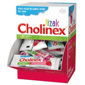 Cholinex lizaki bez cukru o smaku malinowy 50sztuk Stada Pharm cena 102,90zł