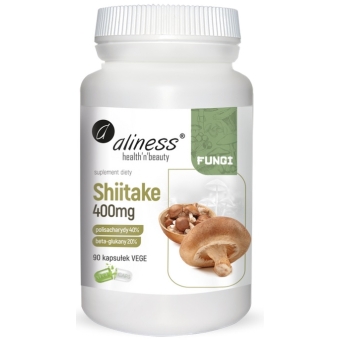 Aliness Shiitake ekstrakt 40/20 400mg 90kapsułek Vege cena 64,90zł