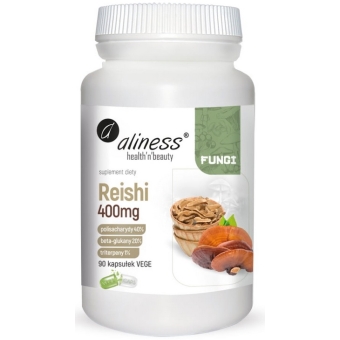 Aliness Reishi ekstrakt owocniki 40/20/1 400mg 90kapsułek Vege cena 64,90zł